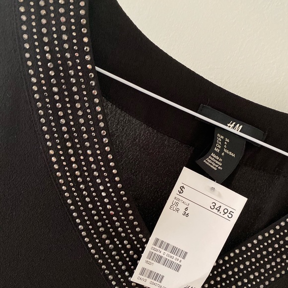 Black blouse with silver beading - Picture 2 of 3